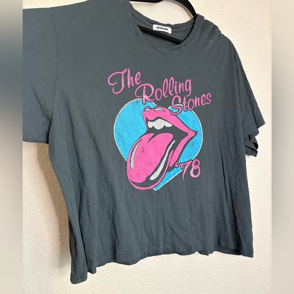 Daydreamer Rolling Stones 78 Ticket Boyfriend Tee Vintage Black Oversized - Picture 6 of 7